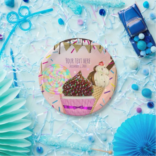 Raining Sprinkles Snoep Land Sweets Party Papieren Bordje (Feest)