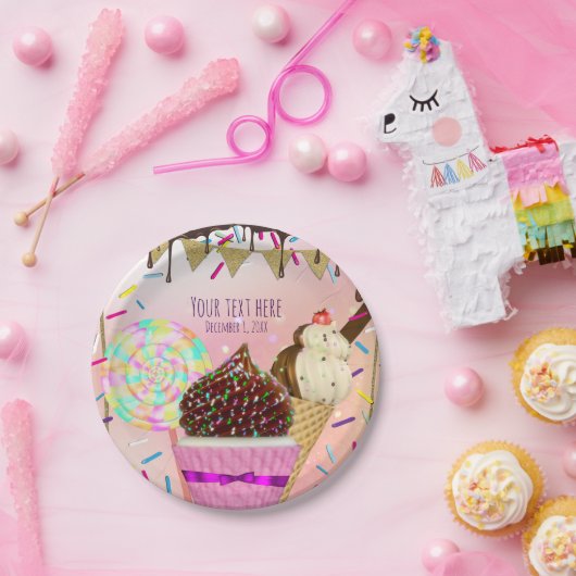 Raining Sprinkles Snoep Land Sweets Party Papieren Bordje (Feest)