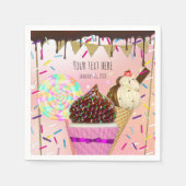 Raining Sprinkles Snoep Land Sweets Party Servet (Voorkant)
