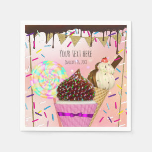 Raining Sprinkles Snoep Land Sweets Party Servet