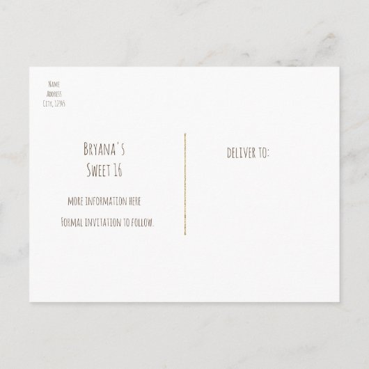 Raining Sprinkles Snoep Land Sweets Save the Date Aankondigingskaart (Achterkant)