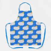 Raining Sunshine Clouds Patroon Design Blauw Schort (Voorkant)