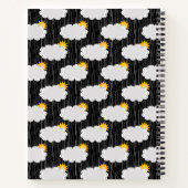Raining Sunshine Clouds Patroon Design Zwart Notitieboek (Achterkant)