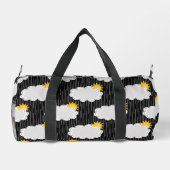 Raining Sunshine Clouds Patroon Design Zwart Plunjezak (Achterkant)