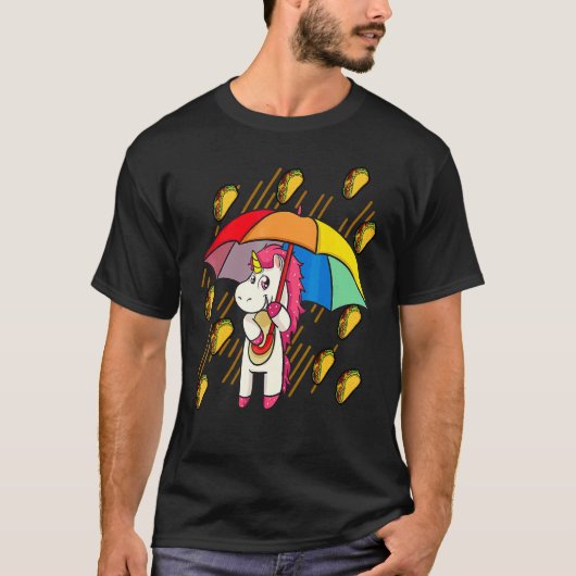 Raining Tacos Unicorn Umbrella Cinco de Mayo T-shirt (Voorkant)
