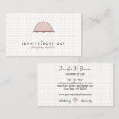 Raining Winter Polka Dots Umbrella Visitekaartje (Voorkant / Achterkant)