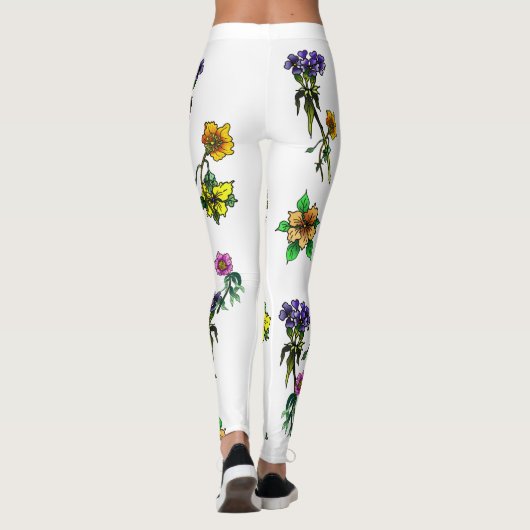 Rainingbloemen Leggings (Achterkant)