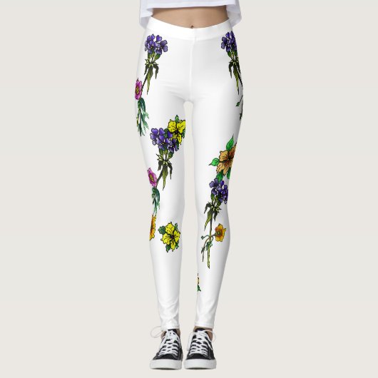 Rainingbloemen Leggings (Voorkant)