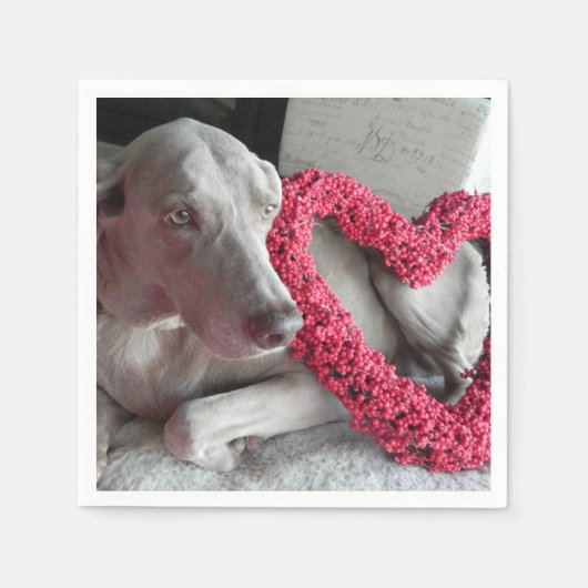 Rain's Love - Weimaraner Dog Napkins Servet (Voorkant)
