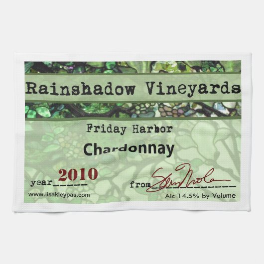 Rainschaduw Vineyards Chardonnay Kitchen Towel Theedoek (Horizontaal)