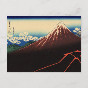 Rainstorm onder de top (van Hokusai) Briefkaart