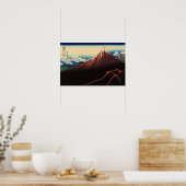 Rainstorm onder de top (van Hokusai) Poster (Keuken)