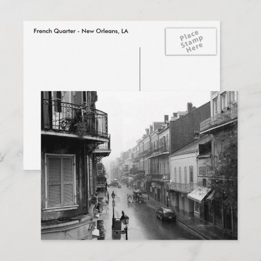 Rainswept Royal Street New Orleans Briefkaart (Voorkant / Achterkant)