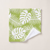 Rainwoud Patroon met groene palmen Bad Handdoek (Wasdoekje)