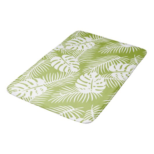 Rainwoud Patroon met groene palmen Badmat (Gekanteld)
