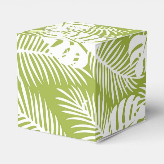 Rainwoud Patroon met groene palmen Bedankdoosjes (Achterkant)