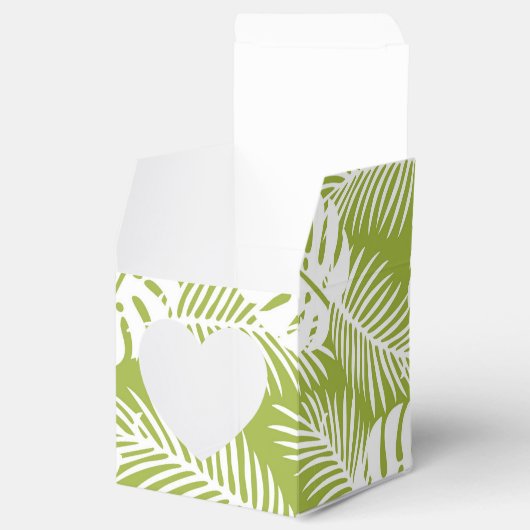 Rainwoud Patroon met groene palmen Bedankdoosjes (Geopend)