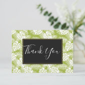 Rainwoud Patroon met groene palmen Bedankkaart (Staand voorkant)