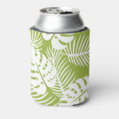 Rainwoud Patroon met groene palmen Blikjeskoeler (Blikje Achterkant)
