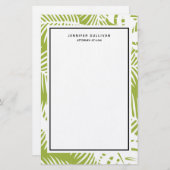 Rainwoud Patroon met groene palmen Briefpapier (Voorkant / Achterkant)