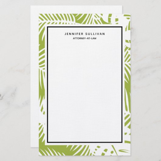 Rainwoud Patroon met groene palmen Briefpapier (Voorkant / Achterkant)