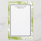 Rainwoud Patroon met groene palmen Briefpapier (Voorkant)