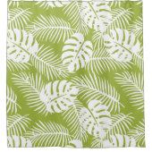 Rainwoud Patroon met groene palmen Douchegordijn (Voorkant)