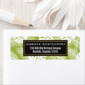 Rainwoud Patroon met groene palmen Etiket (Insitu)