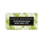 Rainwoud Patroon met groene palmen Etiket (Voorkant)