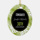 Rainwoud Patroon met groene palmen Keramisch Ornament (Rechts)