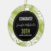 Rainwoud Patroon met groene palmen Keramisch Ornament (Links)