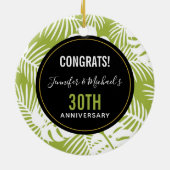 Rainwoud Patroon met groene palmen Keramisch Ornament (Achterkant)