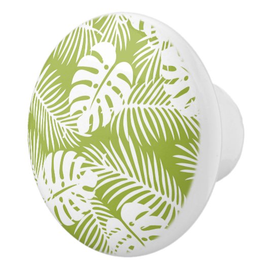 Rainwoud Patroon met groene palmen Keramische Knop (Rechts)