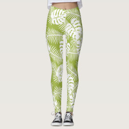 Rainwoud Patroon met groene palmen Leggings