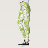 Rainwoud Patroon met groene palmen Leggings (Links)