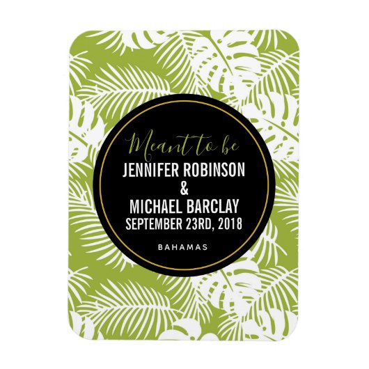 Rainwoud Patroon met groene palmen Magneet (Verticaal)