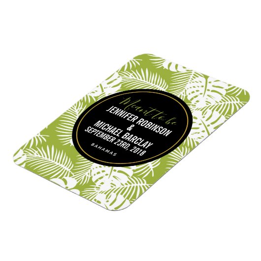 Rainwoud Patroon met groene palmen Magneet (Linkerzijde)