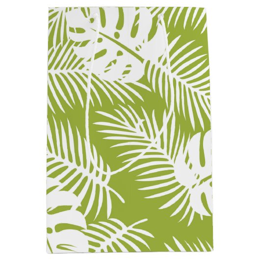 Rainwoud Patroon met groene palmen Medium Cadeauzakje (Voorkant)