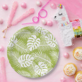 Rainwoud Patroon met groene palmen Papieren Bordje (Feest)