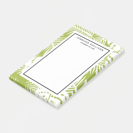 Rainwoud Patroon met groene palmen Post-it® Notes (Schuin)