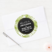 Rainwoud Patroon met groene palmen Ronde Sticker (Envelop)
