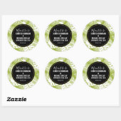 Rainwoud Patroon met groene palmen Ronde Sticker (Vel)