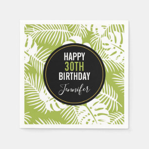 Rainwoud Patroon met groene palmen Servet