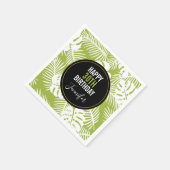 Rainwoud Patroon met groene palmen Servet (Hoek)