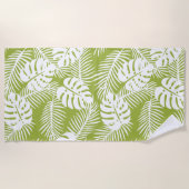 Rainwoud Patroon met groene palmen Strandlaken (Voorkant)