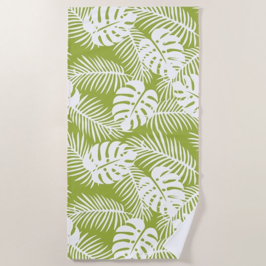 Rainwoud Patroon met groene palmen Strandlaken (Voorkant)