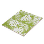 Rainwoud Patroon met groene palmen Tegeltje (Zijkant)