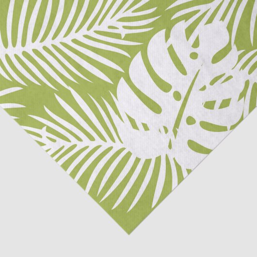 Rainwoud Patroon met groene palmen Tissuepapier (Detail)