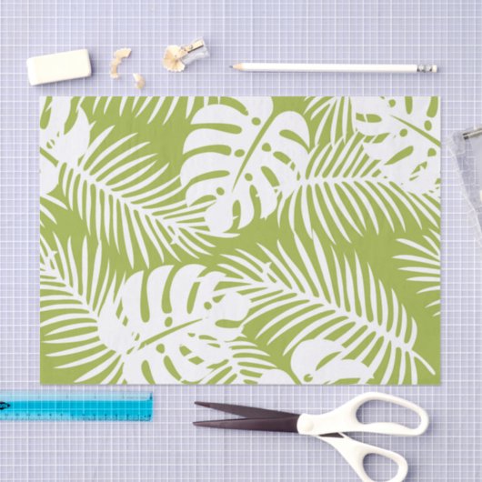 Rainwoud Patroon met groene palmen Tissuepapier (Craft)