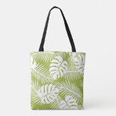 Rainwoud Patroon met groene palmen Tote Bag (Achterkant)